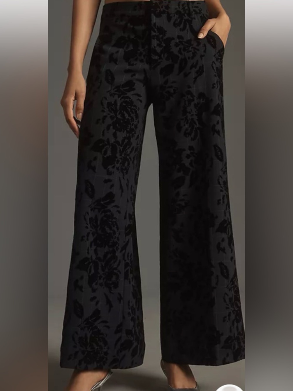 Haver & Blair Wide Leg Velvet like Pants - Black NWT size L